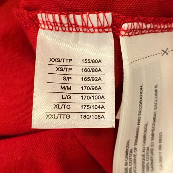 Roots Athletic Womens Red Tee Shirt w Black Flocked Roots Logo w Hockey / Size M - Picture 10 of 12